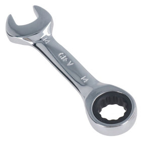 14mm Stubby Ratchet Combination Spanner Metric Wrench 72 Teeth SPN07