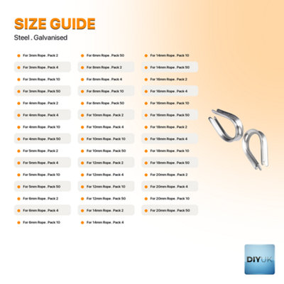 14mm Wire Rope Cable Thimble Wire Eye ( Pack of: 4 ) DIN 6899B ...