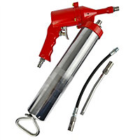 14oz Air Grease Gun Pump with Rigid and Flexible Extension Lubricating
