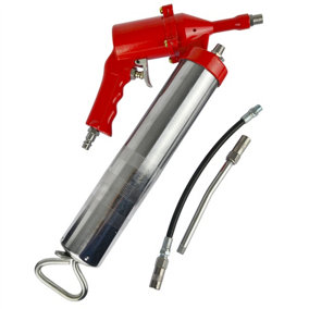 14oz Air Grease Gun Pump with Rigid and Flexible Extension Lubricating