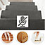 14Pcs Dark Grey Indoor Anti Slip Self Adhesive Stair Treads Floor Mat Step 55 x 20cm