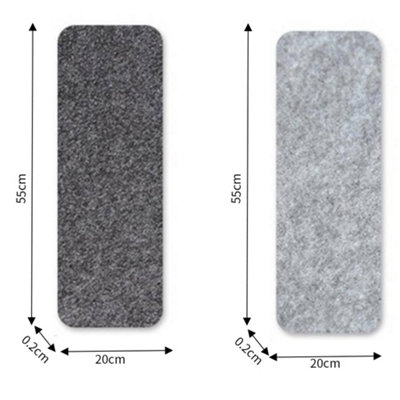 14Pcs Dark Grey Indoor Anti Slip Self Adhesive Stair Treads Floor Mat Step 55 x 20cm - 6