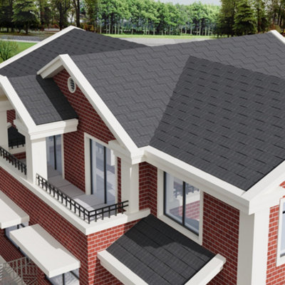 14Pcs Laminated Asphalt Shingle Roofing L 1000mm x W 333mm x 5.2mm Black Price Comparisons | Compare The Build