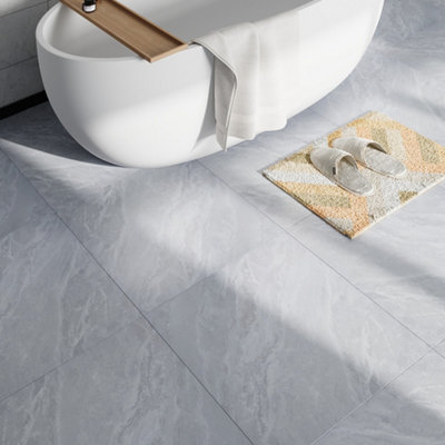 14Pcs Realistic Stone Texture Self Adhesive PVC Flooring, 60cm x 60cm