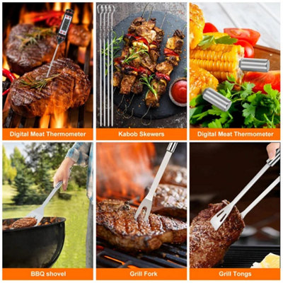 14Pcs Stainless Steel BBQ Grill Tool Set Barbecue Accessories