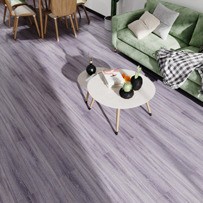 14pcs Wood Grain SPC Vinyl Flooring in Grey Rectangle Flooring - 3