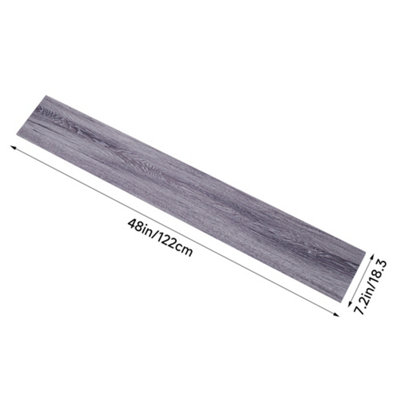 14pcs Wood Grain SPC Vinyl Flooring in Grey Rectangle Flooring - 8