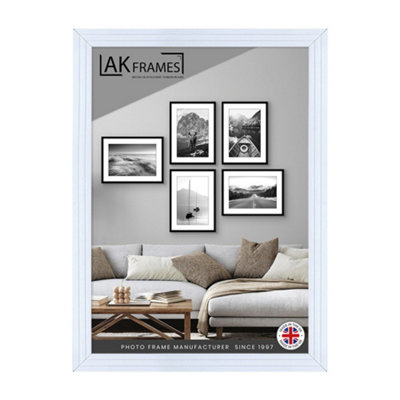 14x10 White Modern Step Picture Frame - Perfect For Posters, Photos And ...