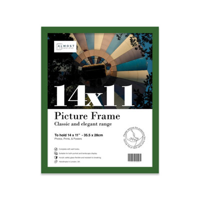 14x11 Green Picture Frame (35.6 x 27.9cm) Poster, Photo, Artwork, Gallery Wall or Print