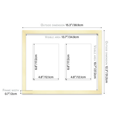 14x11 Inch 2 Opening Photo Collage Frame, Display Two 7x5 Inch Photos ...