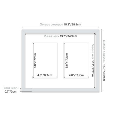 14x11 Inch 2 Opening Photo Collage Frame, Display Two 7x5 Inch Photos ...