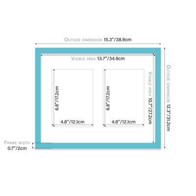 14x11 Inch 2 Opening Photo Collage Frame, Display Two 7x5 Inch Photos ...