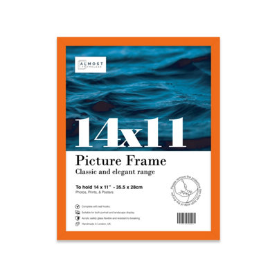 14x11 Orange Picture Frame (35.6 x 27.9cm) Poster, Photo, Artwork, Gallery Wall or Print
