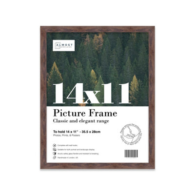 14x11 Walnut Picture Frame (35.6 x 27.9cm) Poster, Photo, Artwork, Gallery Wall or Print