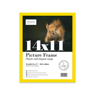 14x11 Yellow Picture Frame (35.6 x 27.9cm) Poster, Photo, Artwork, Gallery Wall or Print