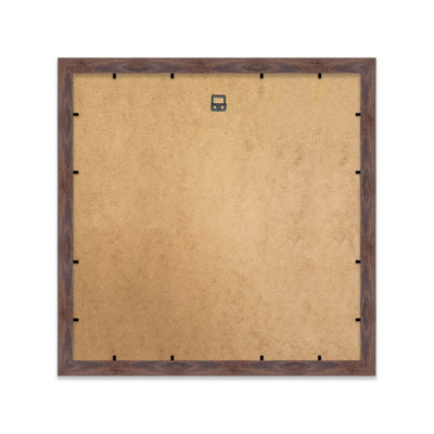 14x14" Walnut Picture Frame - 14x14" Square Frame with 12x12" Mount for 14x14"/12x12" Pictures Moderrn Style Thin Edge, 1 Pack