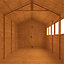 14x8 (4.27m x 2.44m) Wooden Log Lap APEX Workshop With 12mm T&G Floor & Roof & 6 Windows - Double Doors(14ft x 8ft) (14x8)