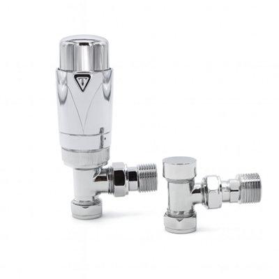 15/10mm A Rated TRV Angle Twin Pack - Chrome Thermostatic Radiator ...