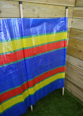 15.2ft (4.6m) Long 1m High 8 Pole Beach / Camping Windbreak / Wind Break - 4