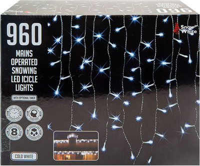 15.3M LED Snowing Icicle Lights Mains Operated Price Comparisons | Compare The Build