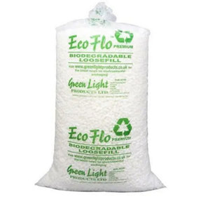 15 Cubic Ft (1 Bag) Eco Flo Biodegradable Packing Peanuts Protective Void Loose Fill Postal Mailing Packaging