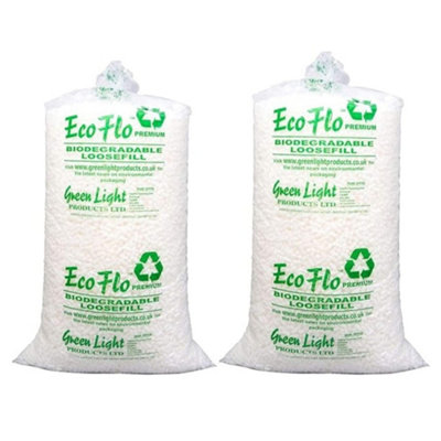 15 Cubic Ft (1 Bag) Eco Flo Biodegradable Packing Peanuts Protective Void Loose Fill Postal Mailing Packaging
