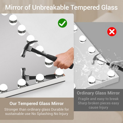 15 Dimmable LED Bulbs Makeup Mirror, Vanity Mirror with Lights