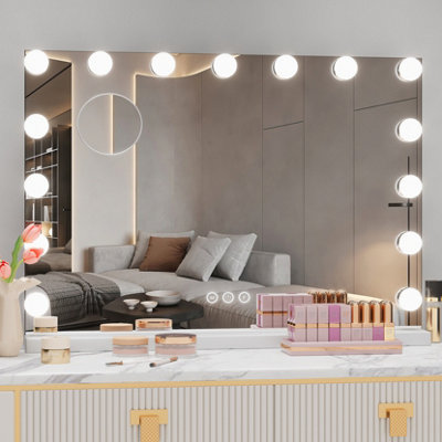 15 Dimmable LED Bulbs Makeup Mirror, Vanity Mirror with Lights