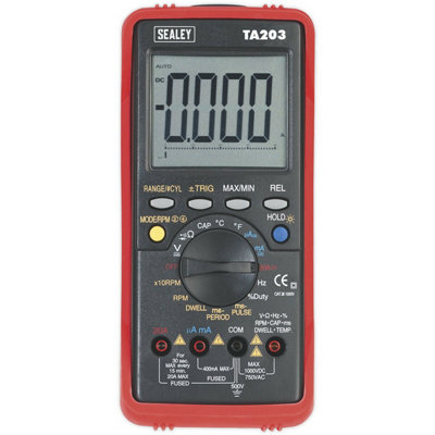 15 Function Digital Automotive Multimeter - Bar Graph & PC Link - LCD Display