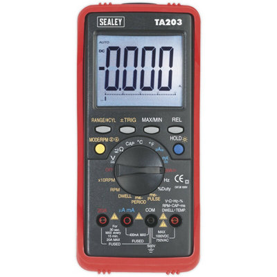 15 Function Digital Automotive Multimeter - Bar Graph & PC Link - LCD Display