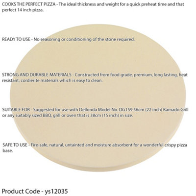 15 X 15 X 1 Commercial Pizza Stone – California Pizza Stones, Beige Baking Stone For Perfect Crusts