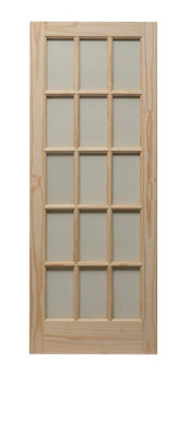 15 Lite Knotty Pine Clear Glzd Door 1981 x 686mm