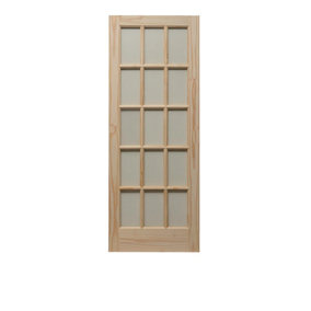 15 Lite Knotty Pine Clear Glzd Door 1981 x 762mm