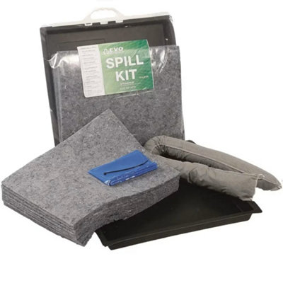 15 Litre EVO Spill Kit including FlexiTray - Suitable for Hydraulics, Oils, Coolant, Fuels and Mild Ac'ds