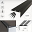 15 Pack A37 36 x 20mm Anodised Aluminium Non Slip Rubber Stair Nosing Edge Trim With Inserts - Black With Black Rubber, 0.9m