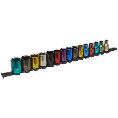 15 PACK Multi Colour Socket Set 1/2