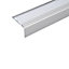 15 Pack Silver - A38 46 x 30mm Anodised Aluminium Non Slip Rubber Stair Nosing With Grey Rubber 0.9m