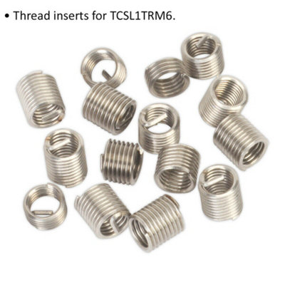 15 PACK Thread Inserts - M6 x 1mm - Suitable for ys10451 Thread Repair Kit