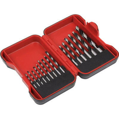 15 Piece Brad Point Wood Drill Bit Set for Precise Drilling in Hard and ...