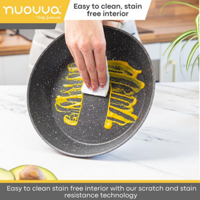 15-Piece Cookware Set Pots, Pans and Utensils - Marble by Nuovva