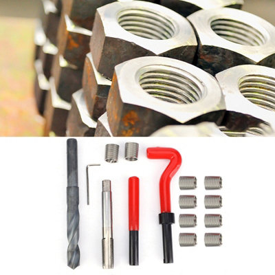 15-Piece M14x1.5 Female Thread Repair Kit-Assorted Thread Inserts