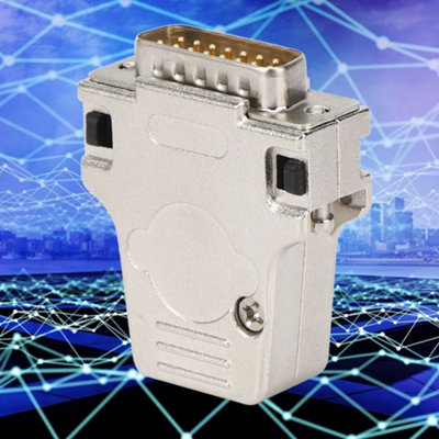 15-Pin Male DB15P-180 D-SUB Serial Connector with Metal Shell Adapter