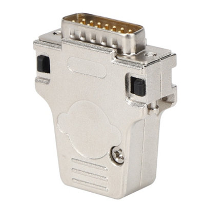 15-Pin Male DB15P-180 D-SUB Serial Connector with Metal Shell Adapter