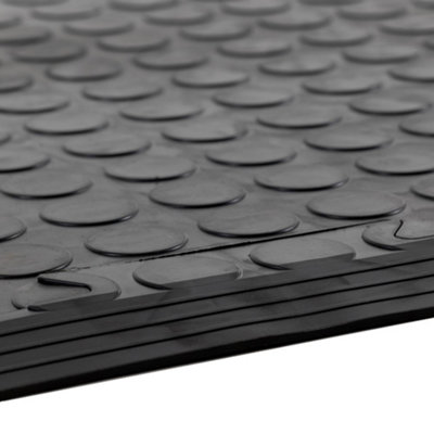 15 Sq M Pack Garage Flooring Bubble Finish Vinyl Tiles & Doorway Trim 8mm Thick