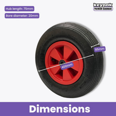 15" Wheelbarrow Wheel Pneumatic Tyre - 3