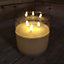 15 x 15cm Triple Flame Real Wax Christmas Candle in Smoke Grey Glass with Timer, Dimmer and Remote