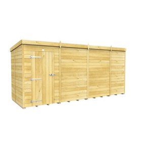 15 x 5 Feet Pent Shed - Single Door Without Windows - Wood - L147 x W454 x H201 cm