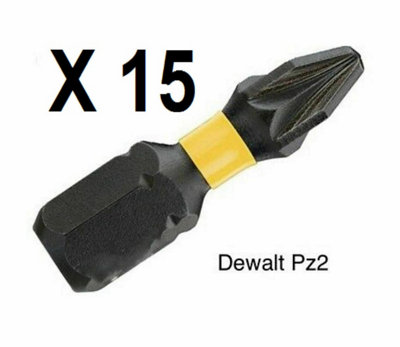 15 x Dewalt DT70618T-QZ Extreme Impact Torsion Bits PZ2 (Tic Tac Box & Holder - 5