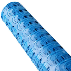 15 x Meters Blue Plastic Barrier Safety Mesh Fence 110gsm
