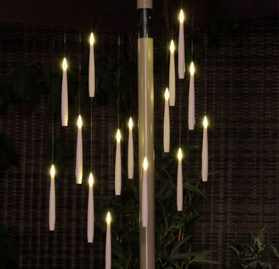 15 x Noma Magic Candle Flame Chandelier String Parasol Garden Lights Battery